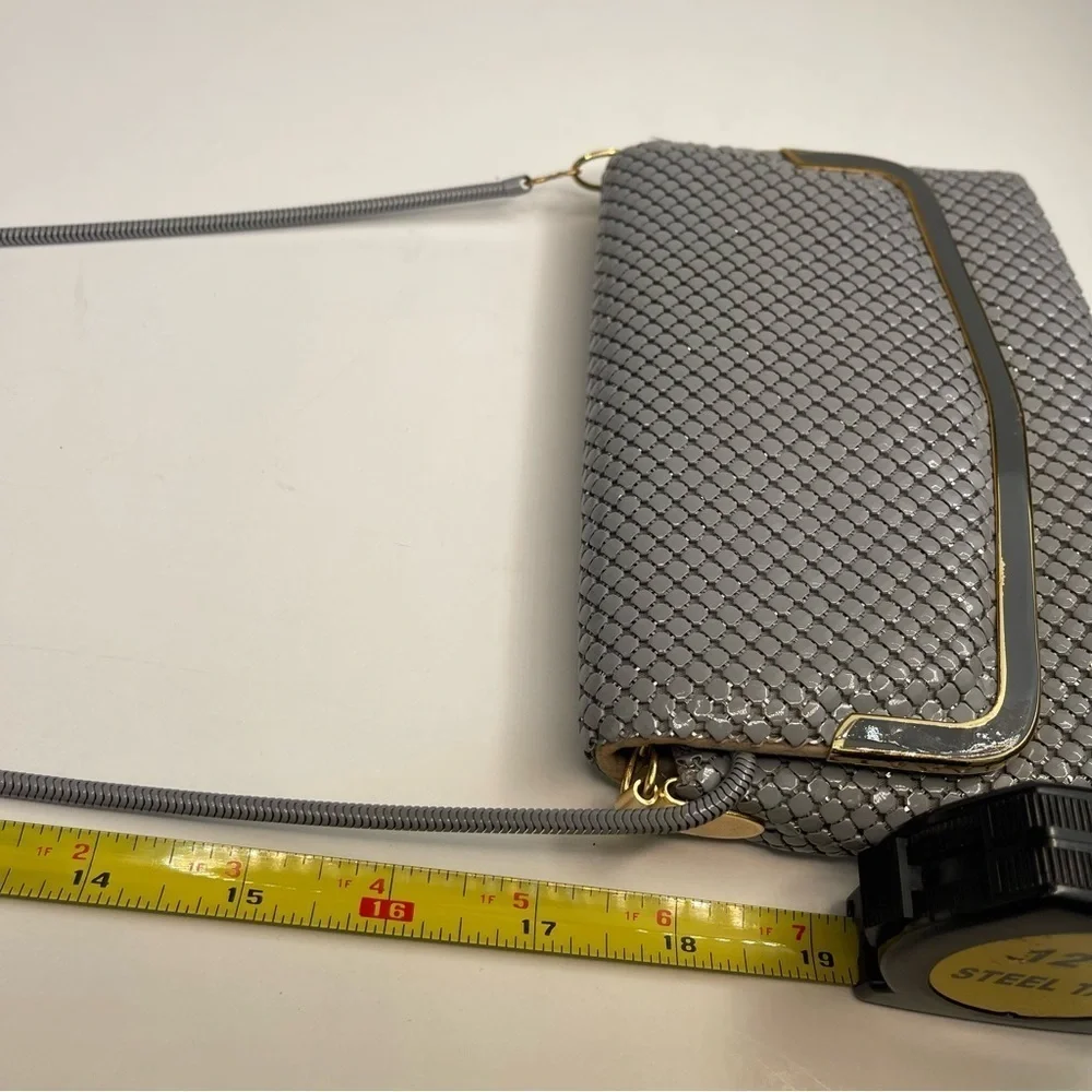 Vintage 70’s Silver Envelope Shoulder Clutch Metal Evening Bag
